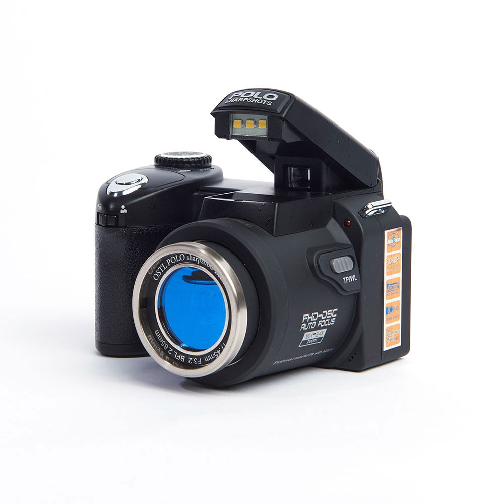 ELRVIKEC HD Digital Camera POLO D7100 33Million Pixel Auto Focus Professional SLR Video Camera 24X Optical Zoom Three Lens